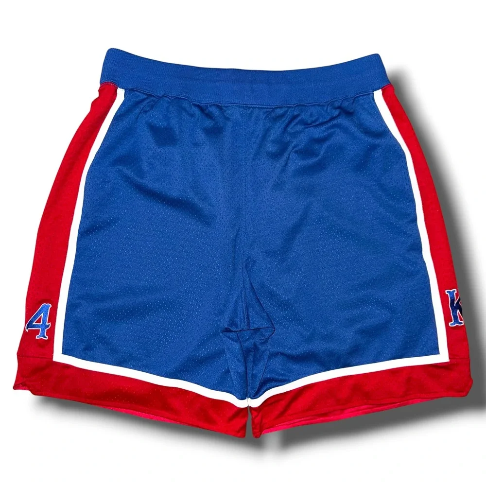 Vintage 1995 Nike Kansas Jayhawks Basketball Shorts Blue Red Mesh Mens XL‎ KU 34